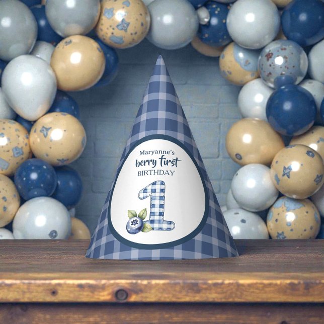 Child's Blueberry Berry First Birthday Party Hat (Creator Uploaded)