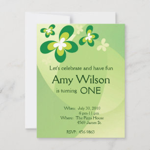 Child's Cartoon Butterfly Birthday Invitation