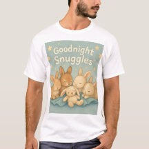 Child's cartoon graphic. Baby bunnies sleeping.