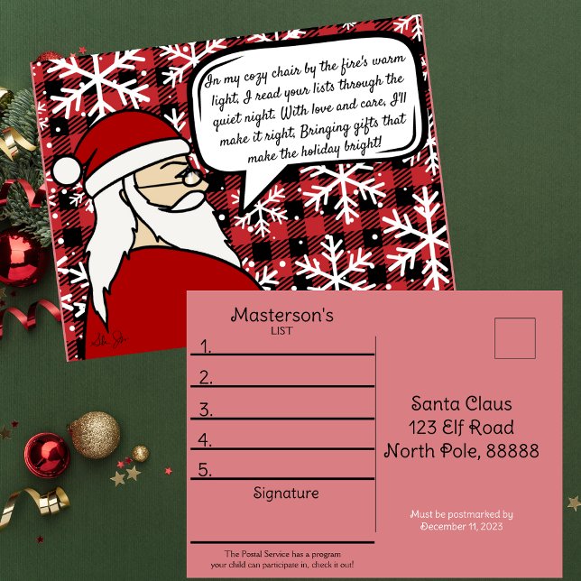 Child's Christmas List for Santa Postcard (Creator Uploaded)