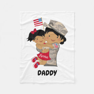 Child's Daddy in Military Blanket