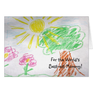 Child's Drawing Best Mummy Mother's Day Card