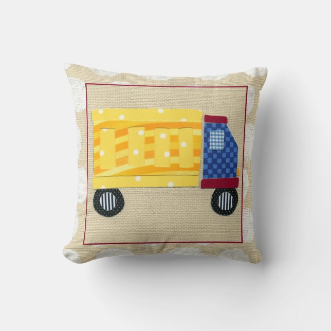 Child's Dump Truck by Chariklia Zarris Cushion (Front)