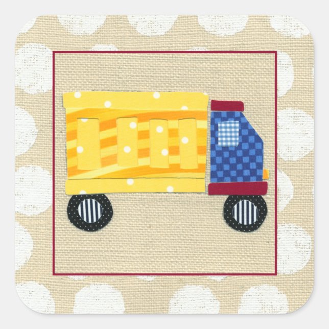 Child's Dump Truck by Chariklia Zarris Square Sticker (Front)