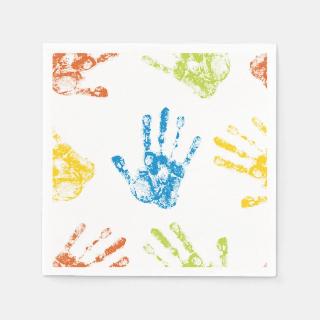 Child's Fingerpaint Handprint  Napkin (Front)