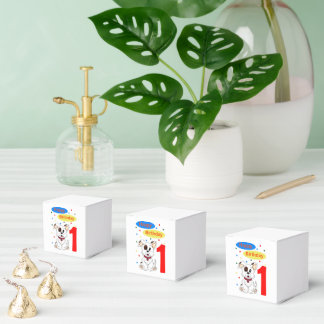 Child's First Birthday Cute Puppy and Colorfetti Favour Box
