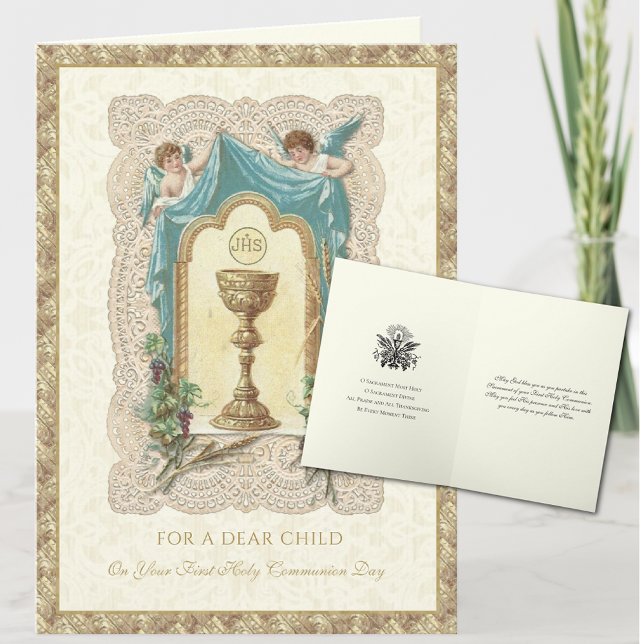 Child's First Holy Communion Angels Prayer Card (Creator Uploaded)