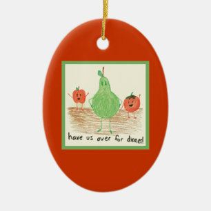 Child's Food Art Ceramic Ornament