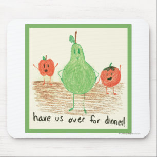 Child's Food Art, Green Mouse Pad