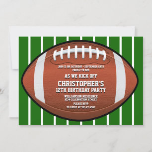 Child's Football Birthday Party Invitation