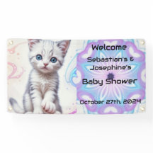 Child's Galaxy Blue Kitten, Baby Shower