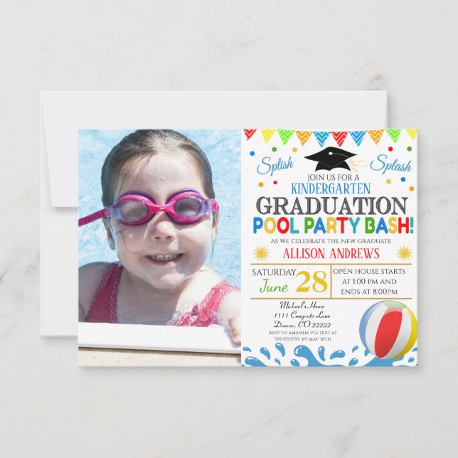 Child's Graduation Pool Party Invitation (Front)