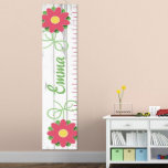 Child's Growth Charts - Warm Flowers<br><div class="desc">Before you know it,  they'll be all grown up,  so these Personalised Height Charts and Growth Charts are a great way to track that growth! Made from a durable canvas,  they are custom made and ready to hang.</div>
