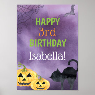 Child's Halloween Birthday Party Poster