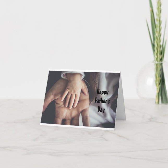 Child's Hand With Father's Hand Card (Front)
