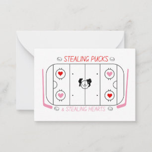 Child's Hockey Valentine Classroom Card 