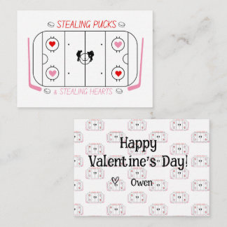 Child's Hockey Valentine Classroom Card
