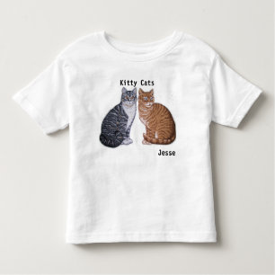 Child's Kitty Cats T shirt Kids YOUR NAME Kitten
