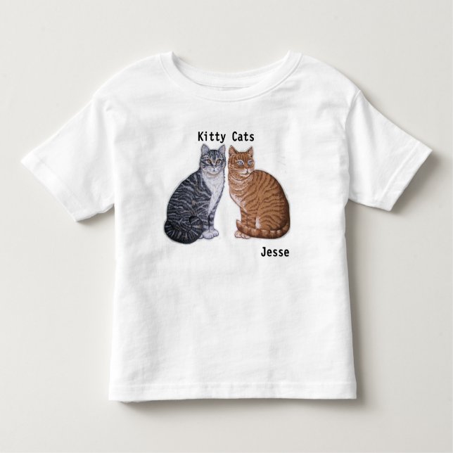 Child's Kitty Cats T shirt Kids YOUR NAME Kitten (Front)
