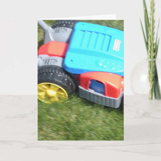 Child's Lawn Mower Birthday Card! Card (Front)