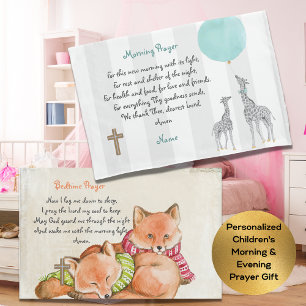 Childs Morning and Evening Prayer Personalised Pillowcase
