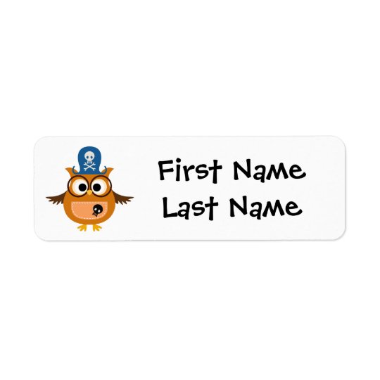 Child's Name Labels with Pirate Owl to Personalise