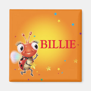 Child's name ladybug fridge magnet