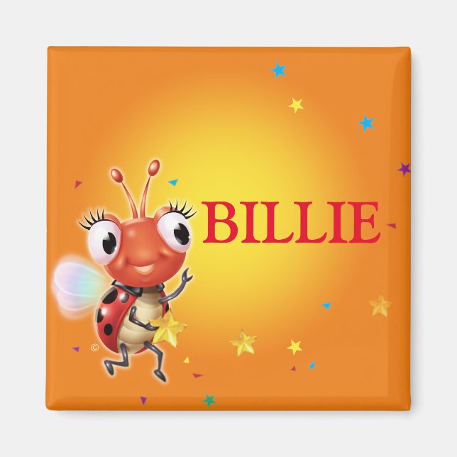 Child's name ladybug fridge magnet (Front)