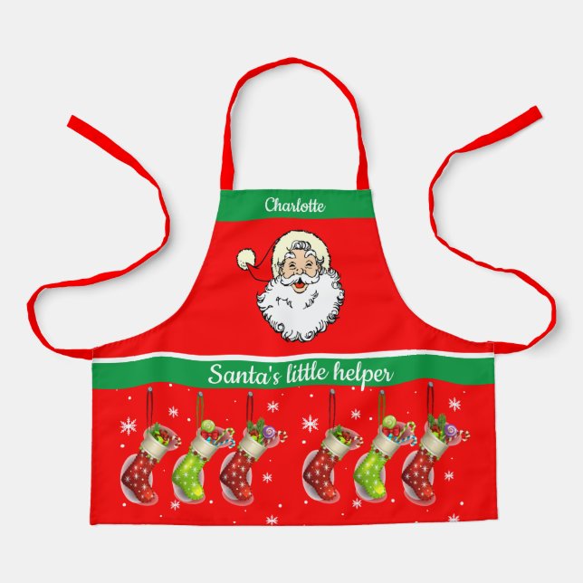 Child's Name Santa's Helper Baking with Mum Apron (Front)
