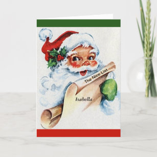 Child's Name to Santa's Personalised Nice List Holiday Card