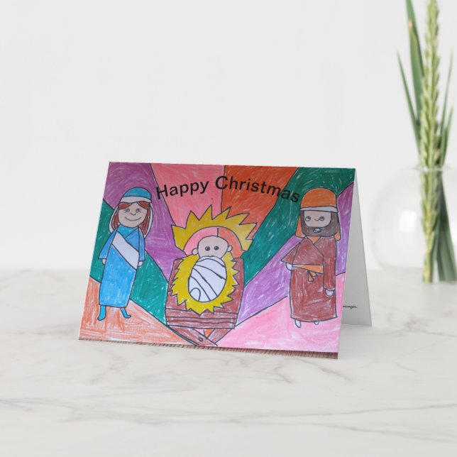 Childs Nativity Religious Christmas Card (Front)