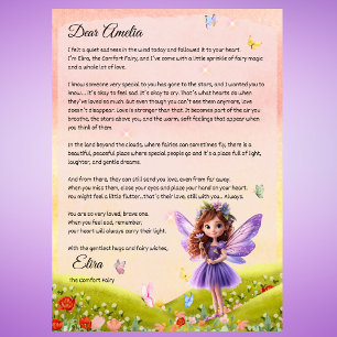 Childs Personalised Fairy Letter for Grief Invitation