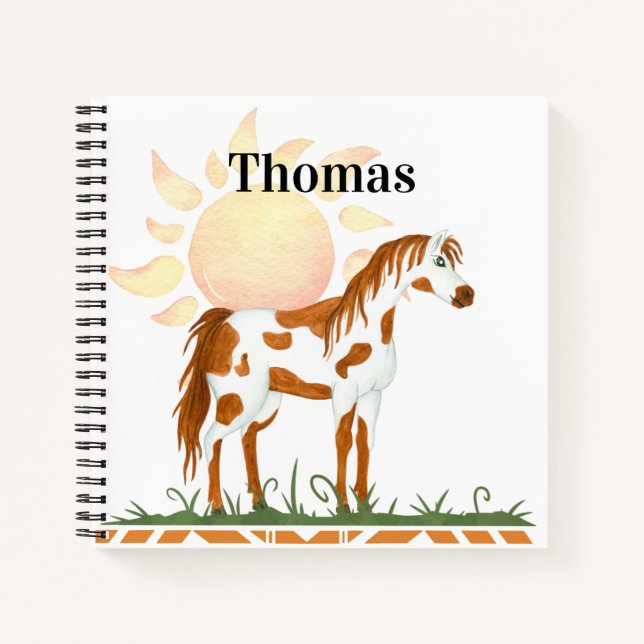 Child's Personalised Native American Spiral Notebook (Front)