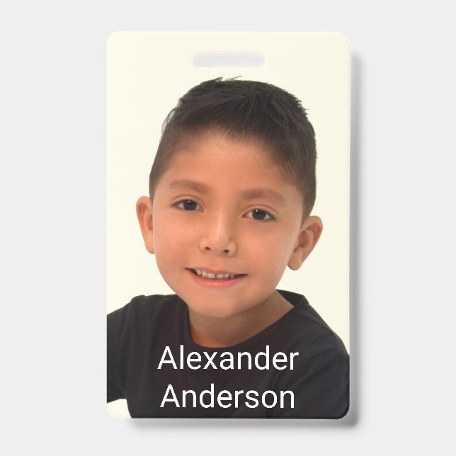 Child's Photo Name Tag Personalise Badge ID Badge (Front)