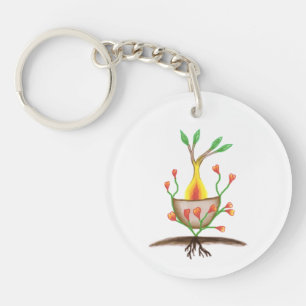 Child's Plant Art Key Ring