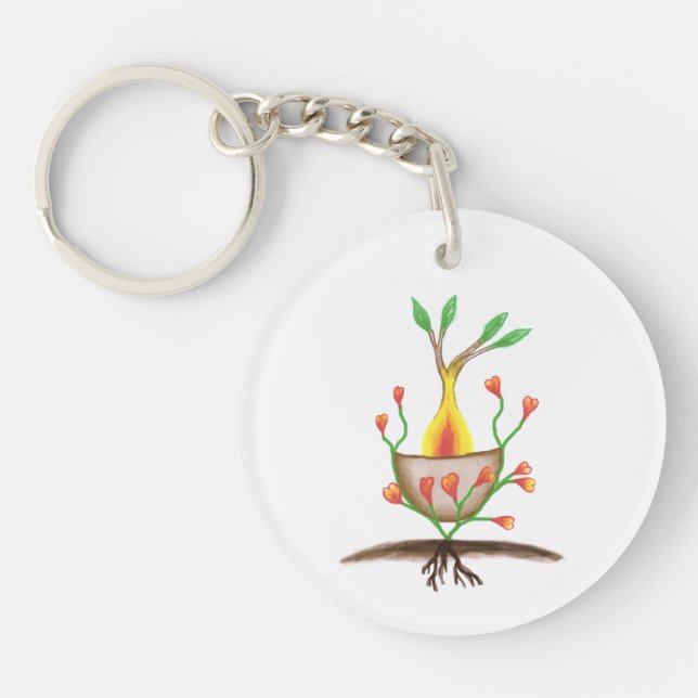 Child's Plant Art Key Ring (Front)