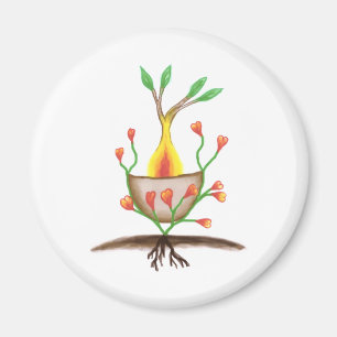 Child's Plant Art Magnet