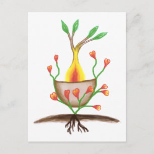 Child's Plant Art Postcard
