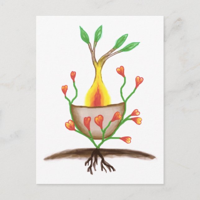 Child's Plant Art Postcard (Front)