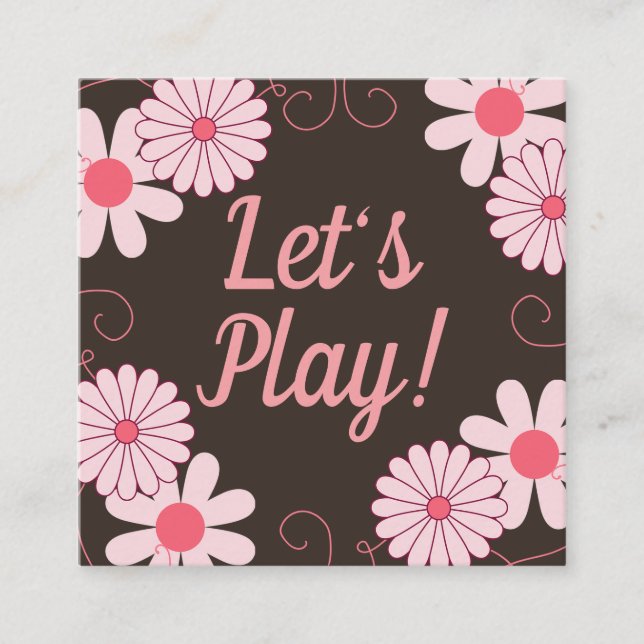 Child's Playdate Card Fun Floral (Front)