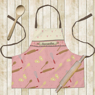 Child's Rolling Pins on Pink Baking Apron