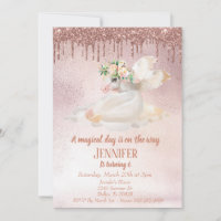 Child's Rose Gold Glitter Drips Unicorn Pegasus