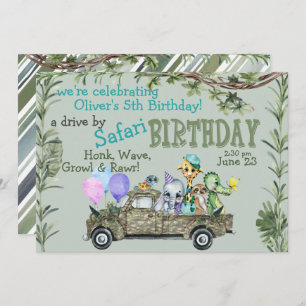 Childs Safari Happy Birthday Parade Invitation