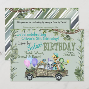 Childs Safari Happy Birthday Parade Invitation