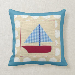 Child's Sailboat by Chariklia Zarris Cushion
