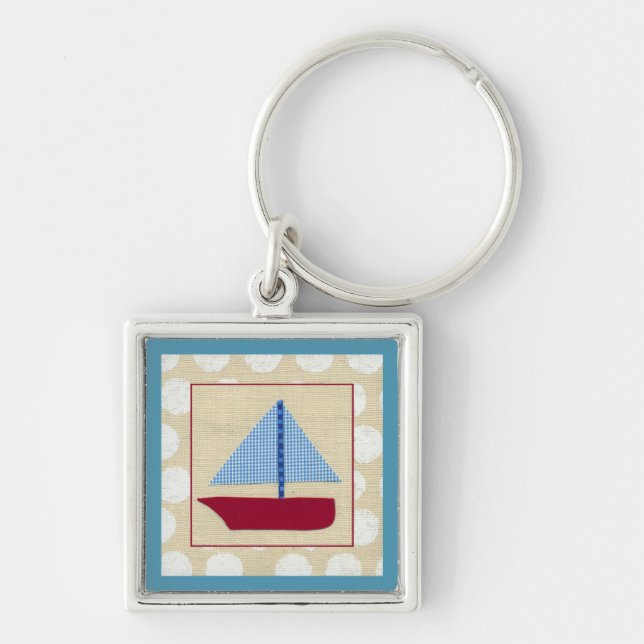 Child's Sailboat by Chariklia Zarris Key Ring (Front)