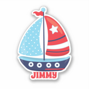 Child's Sailboat, Nautical, Navy, Add Name, Craft