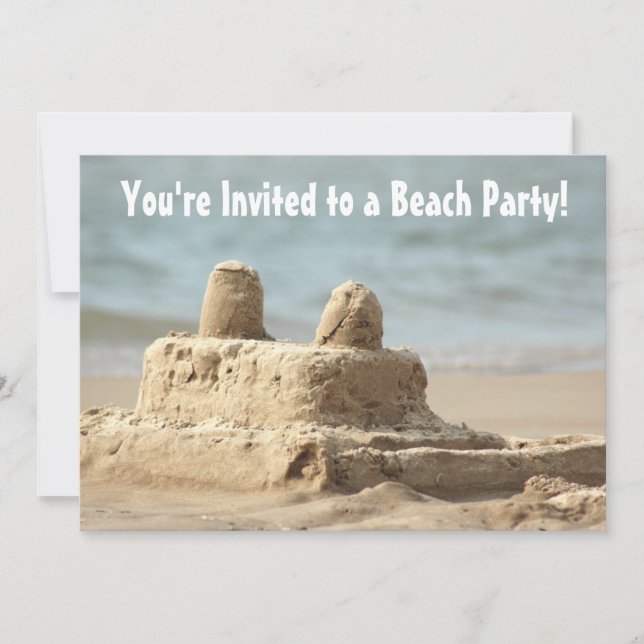 Child's Sandcastle Beach Party Invitation (Front)