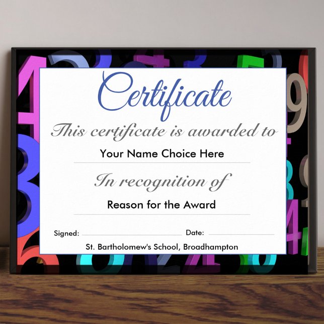 Child's School Certificate or Award Poster (Creator Uploaded)