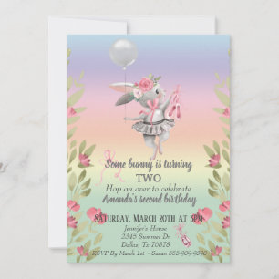 Child's Some Bunny Easter Ballerina Birthday Invitation
